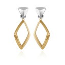 eB[E^n fB[X sAXCO ANZT[ Two-Tone Linear Clip On Drop Earrings Two-Tone