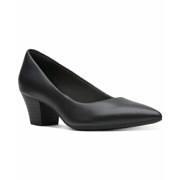 クラークス クラークス レディース パンプス シューズ Women's Teresa Step Block-Heel Comfort Pumps Black Leather