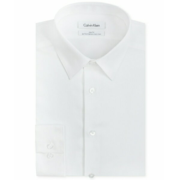 カルバン・クライン カルバンクライン メンズ シャツ トップス Men's Slim-Fit Non-Iron Herringbone Dress Shirt White