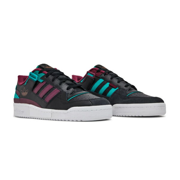 adidas アディダス メンズ スニーカー Core Black/Victory Crimson/Glory Green 【adidas Forum Exhibit Low Shoes 'Black Victory Crimson' H01912】 サイズ US_7.5(25.5cm)