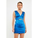 GhX[Y fB[X s[X gbvX Women's Satin Cut-Out Mini Dress Cobalt blue