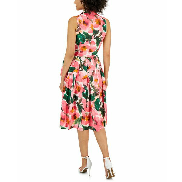 アンクライン レディース ワンピース トップス Women's Floral Poplin Sleeveless Wrap Dress Camellia Multi