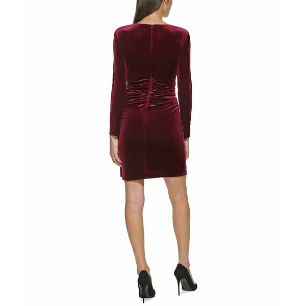 ヴィンスカムート レディース ワンピース トップス Ruched Velvet Dress Wine