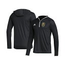 アディダス レディース Tシャツ トップス Men 039 s Black Vegas Golden Knights Team Long Sleeve Quarter-Zip Hoodie T-shirt Black