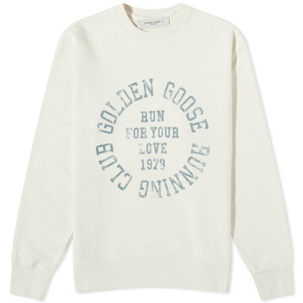 ゴールデングース メンズ パーカー・スウェットシャツ アウター Golden Goose Running Club Crew Sweat White