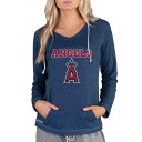 コンセプトスポーツ レディース パーカー・スウェットシャツ アウター Los Angeles Angels Concepts Sport Women's Mainstream Terry Long Sleeve Hoodie Top Navy