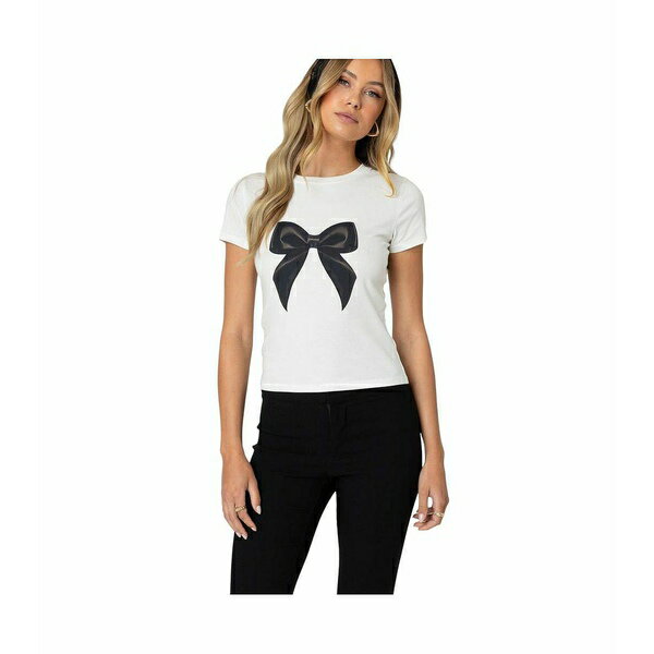 エディクテッド レディース カットソー トップス Women's Tied Up T Shirt White(4)