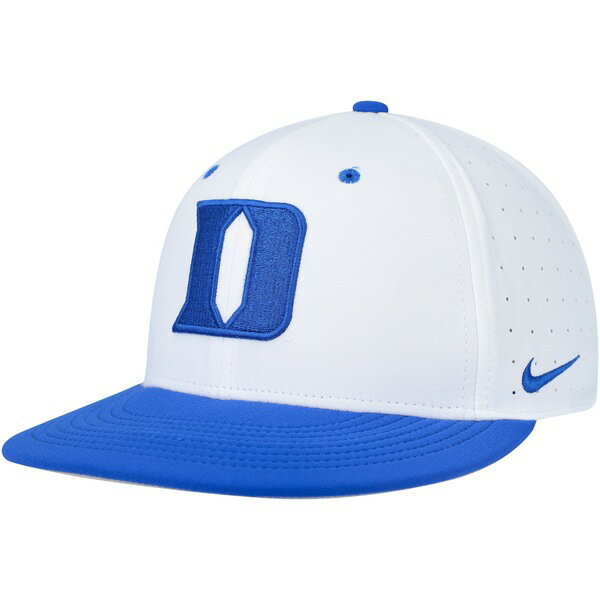 楽天astyナイキ メンズ 帽子 アクセサリー Duke Blue Devils Nike Aero True Baseball Performance Fitted Hat White