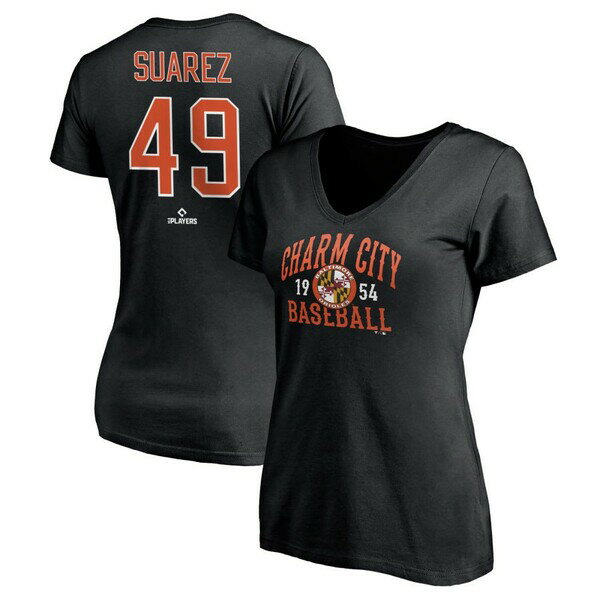 ファナティクス レディース Tシャツ トップス Baltimore Orioles Fanatics Branded Women's Hometown Legend Personalized Name & Number VNeck TShirt Black