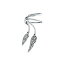 ֥ ǥ ԥ ꡼ Double Leaf Feather Cartilage Ear Cuffs Clip Wrap Wire Earrings Helix Western Jewelry For Women Men Non Pierced Ear Oxidized.925 Sterling Silver Grey