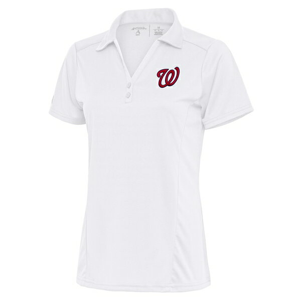 アンティグア レディース ポロシャツ トップス Washington Nationals Antigua Women's Logo Tribute Polo White