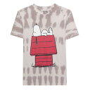 ハイブリッド メンズ シャツ トップス Men's Peanuts Short Sleeve T-Shirt Gray wash(4)