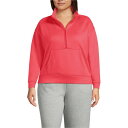 ランズエンド レディース パーカー・スウェットシャツ アウター Plus Size Serious Sweats Relaxed Long Sleeve Hal...