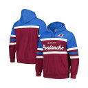 ミッチェル&ネス メンズ パーカー・スウェットシャツ アウター Men's Burgundy, Light Blue Colorado Avalanche Head Coach Pullover Hoodie Burgundy, Light Blue(4)