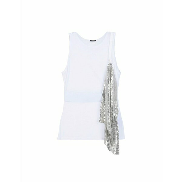 【送料無料】 ヴェルサーチ レディース カットソー トップス Tank tops White