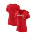 ファナティクス レディース カットソー トップス Women's Red Carolina Hurricanes V-Neck T-Shirt Red