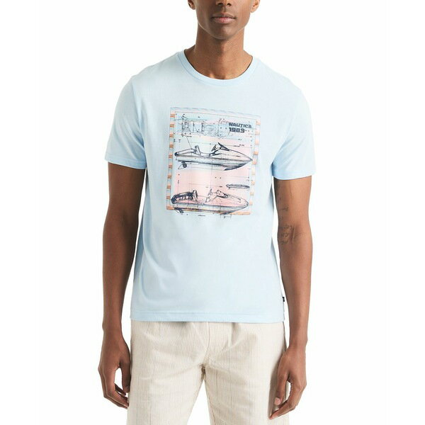 ナウティカ メンズ シャツ トップス Men's Jet Ski Graphic T-Shirt Ice Blue