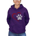 エルエーポップアート レディース パーカー・スウェットシャツ アウター Women's Word Art Paw Heart Hooded Sweatshirt...