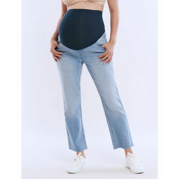 マザーフッドマタニティ レディース デニムパンツ ボトムス Women's Secret Fit Over the Belly Slim Straight Leg Jeans - Motherhood Maternity Light wash