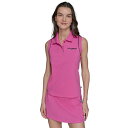 カールラガーフェルド レディース カットソー トップス Women's Sleeveless Polo Shirt Hot Summer Pink