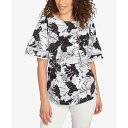 ルビーロード レディース カットソー トップス Petite Tropical Layered Print T Shirt Black Multi