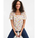 スタイルアンドコー レディース カットソー トップス Petite Square-Neck Top, Exclusively at Macy's Bright ...