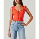 アストール レディース カットソー トップス Women's Raelyn Ruffled Sweetheart Top Orange