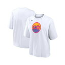ナイキ レディース カットソー トップス Women's White Colorado Rockies 2025 City Connect Logo Boxy ...