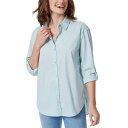 グロリアバンデービルト レディース カットソー トップス Women's Amanda Button-Front Shirt Pale Sky
