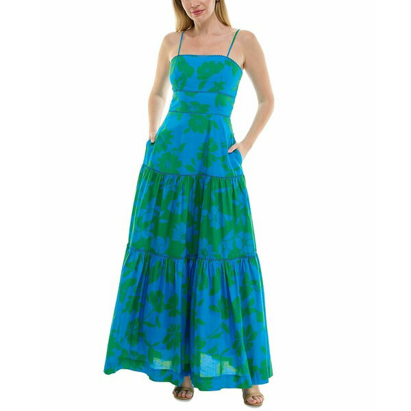 ƥ顼 ǥ ԡ ȥåץ Women's Tiered Sleeveless Smocked-Back Dress Blu...