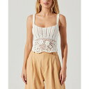 アストール レディース カットソー トップス Women's Everly Cotton Cropped Sweater Top White(4)
