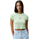 カルバンクライン レディース カットソー トップス Women's Monogram Logo Baby T-Shirt Butterfly