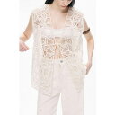 ノクチューン レディース カットソー トップス Women's Floral Embroidered Detailed Vest Open white