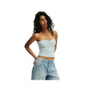 コットンオン レディース カットソー トップス Women's Milli Gather Front Tube Digital blue texutre