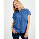 スタイルアンドコー レディース カットソー トップス Women's Chambray Camp Shirt, Exclusively at Macy's Ra...