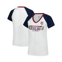 カールバンクス レディース カットソー トップス Women's White/Navy Minnesota Twins Ball Park Raglan V-N...