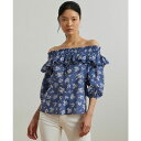 ラルフローレン レディース カットソー トップス Women's Floral Voile Off-the-Shoulder Blouse Blue/White