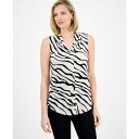 ジェイエムコレクション レディース カットソー トップス Women's Printed V-Neck Sleeveless Knit Blouse, Excl...