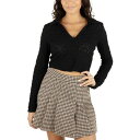 ハーレー レディース カットソー トップス Juniors' Ryder Textured Long-Sleeve Cropped Polo Black