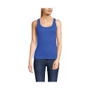 ランズエンド レディース カットソー トップス Women's Pointelle Rib UNeck Tank Blue breeze