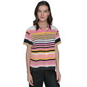 カールラガーフェルド レディース カットソー トップス Women's Conversational Striped Camp Shirt Soft White...