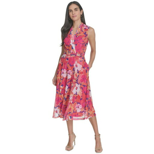 ジェシカハワード レディース ワンピース トップス Petite Floral Surplice-Neck Midi Dress Pink Multi ジェシカハワード レディース ワンピース トップス Petite Floral Surplice-Neck Midi Dress Pink Multi