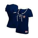 ニューエラ レディース カットソー トップス Women's Navy Houston Astros Throwback Lace Up T-Shirt Nav...