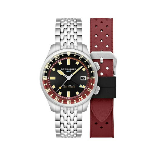 スピ二カー メンズ 腕時計 アクセサリー Men's Bradner GMT Automatic Solid Stainless Steel Bracelet Watch, 42mm Black スピ二カー メンズ 腕時計 アクセサリー Men's Bradner GMT Automatic Solid Stainless Steel Bracelet Watch, 42mm Black