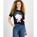 セルフエスティーム レディース カットソー トップス Juniors' London Rose Graphic T-Shirt Black