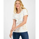 スタイルアンドコー レディース カットソー トップス Petite Morning Glories Scoop-Neck Knit Top, Exclusive...