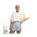 コットンオン レディース カットソー トップス Women's Active Cropped Graphic Tee Mila stripe/badge(4)
