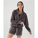 パクト レディース パーカー・スウェットシャツ アウター Women's Organic Cotton Velour Zip Hoodie Graphite