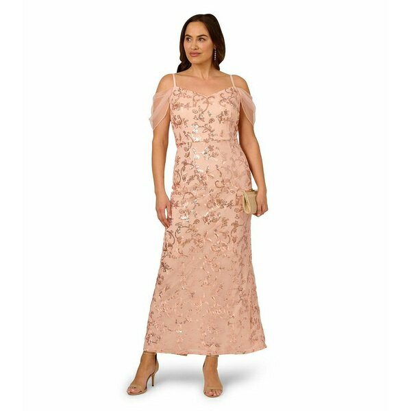アドリアナ パペル レディース ワンピース トップス Plus Size Off-The-Shoulder Mermaid Dress Rsegold