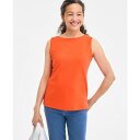 スタイルアンドコー レディース カットソー トップス Women's Cotton Boat-Neck Sleeveless Top, Created for ...